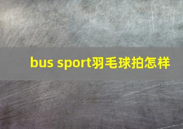 bus sport羽毛球拍怎样